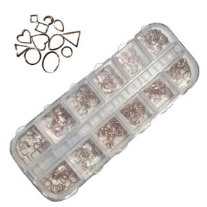 12 Grid Rose Gold Metal Nail Art