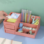 Cosmetic & Desk Organizer - Pink - Image 4