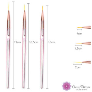 3pcs Rose Gold Striping Brush