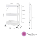 Foldable Steel Trolley - White - Image 3