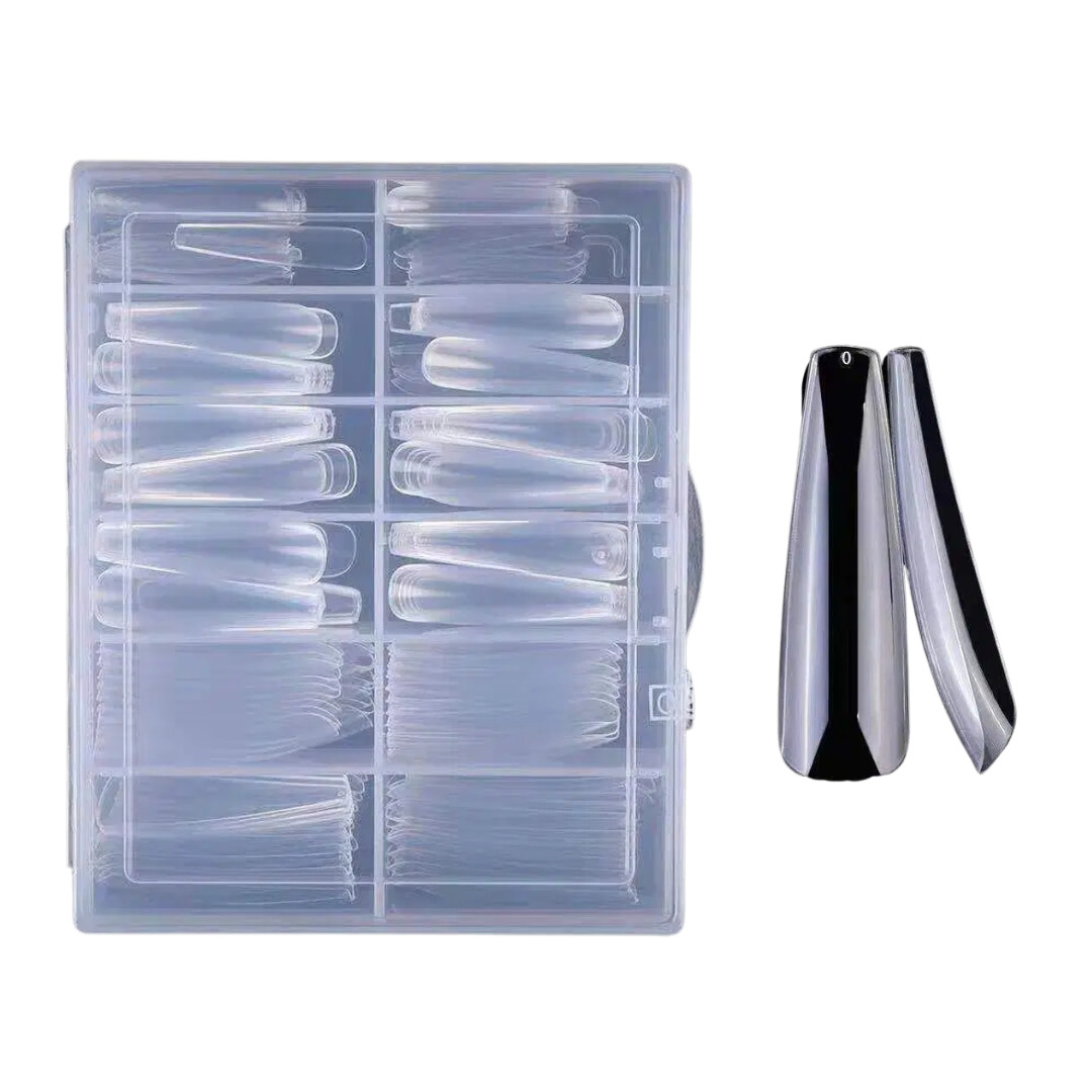 Long Coffin Nail Tips - Clear