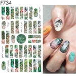 Nail Sticker-F734-Green Leaves - Image 2