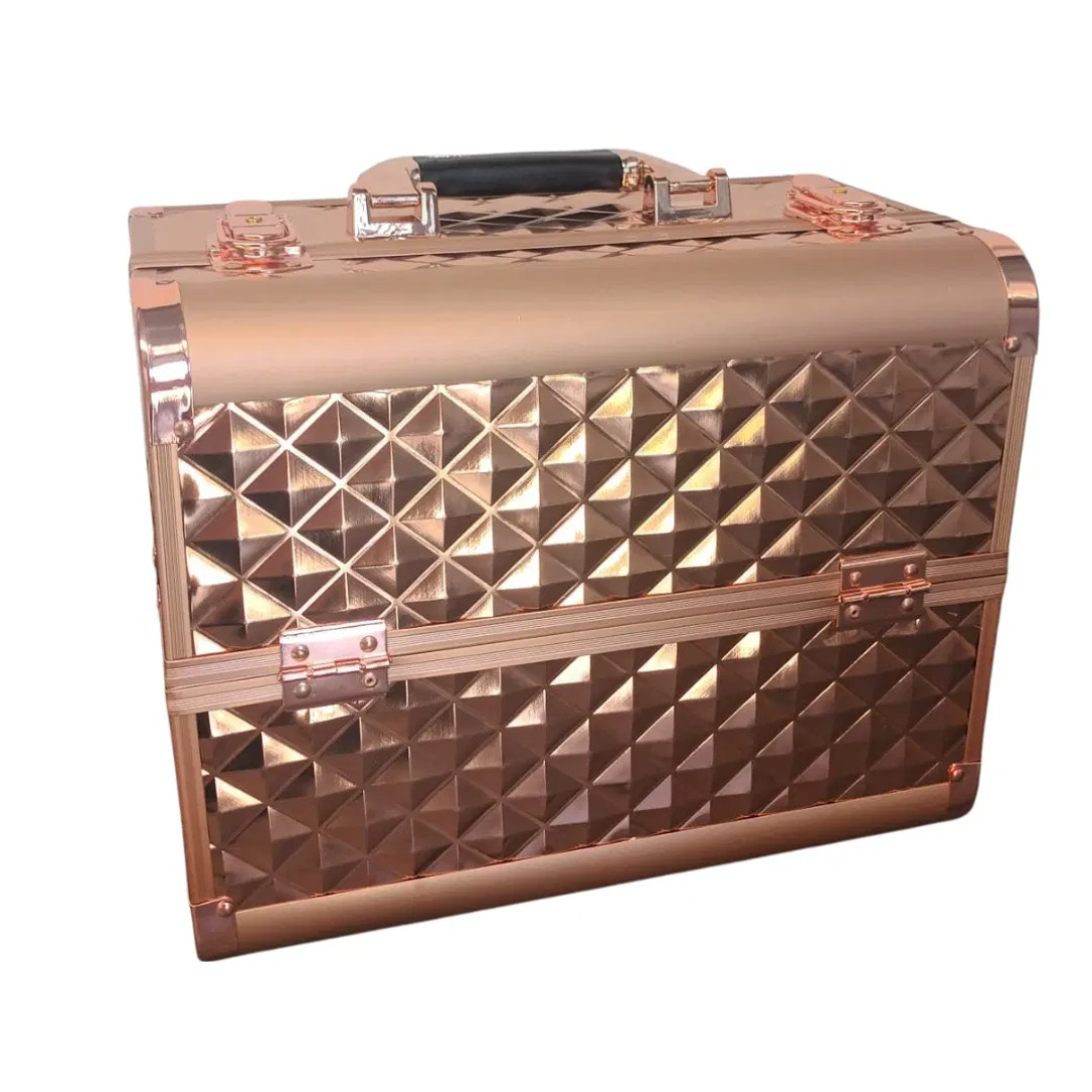 Cosmetic Case - Rose Gold With Patterns Cosmetic Case - Rose Gold With Patterns