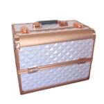 Cosmetic Case-Rose Gold And White
