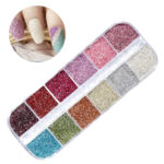 12 Grid Glitter Nail Art-NA083