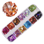 12 Grid Leaves Nail Art-NA144