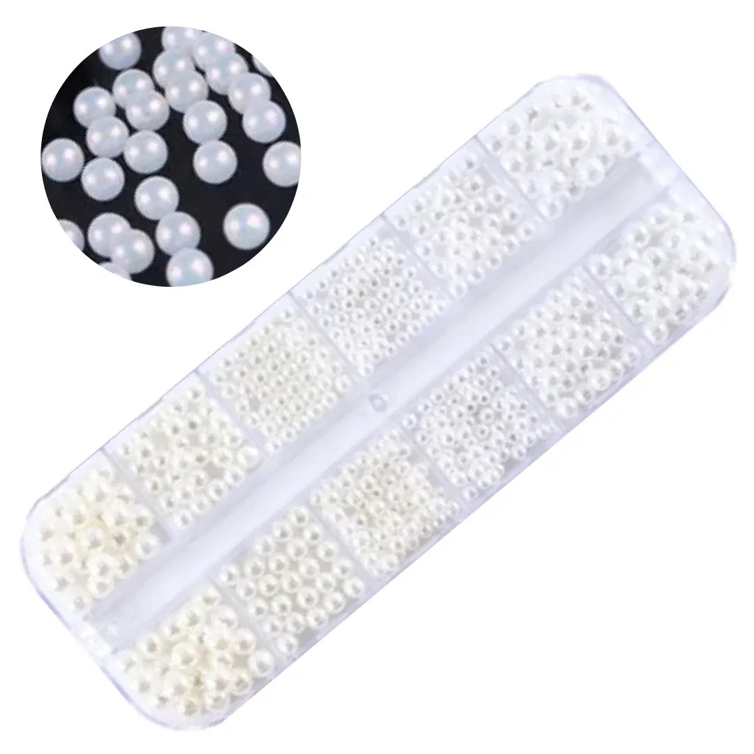 Nail Art - Mixed White Pearl Decoration