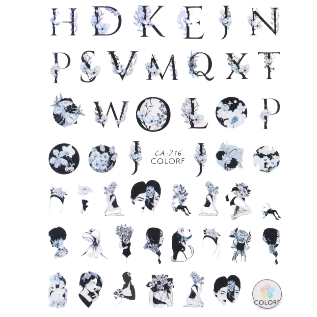 Nail Sticker-716-Letters