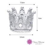 Crown Shape Glass Nail Brush Holder - Clear