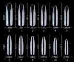 Clear Long Nail Tips - Almond - 100pc