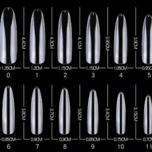 Clear Long Nail Tips - Almond - 100pc