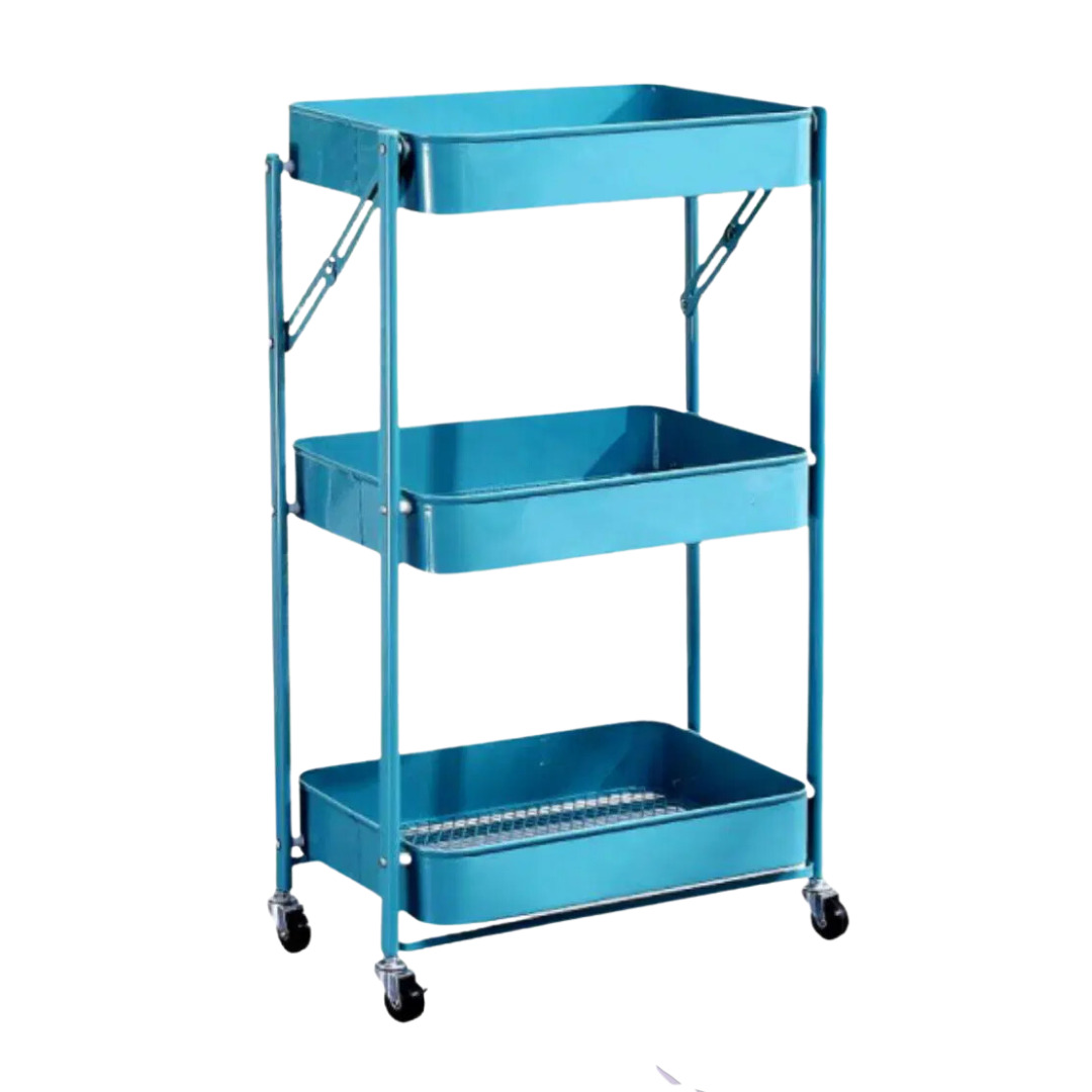 Foldable Steel Trolley - Blue Foldable Steel Trolley - Blue