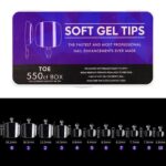 Full Cover Clear Soft Gel Tips - Toe - 550pcs
