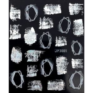 White Shapes Nail Stickers-3001