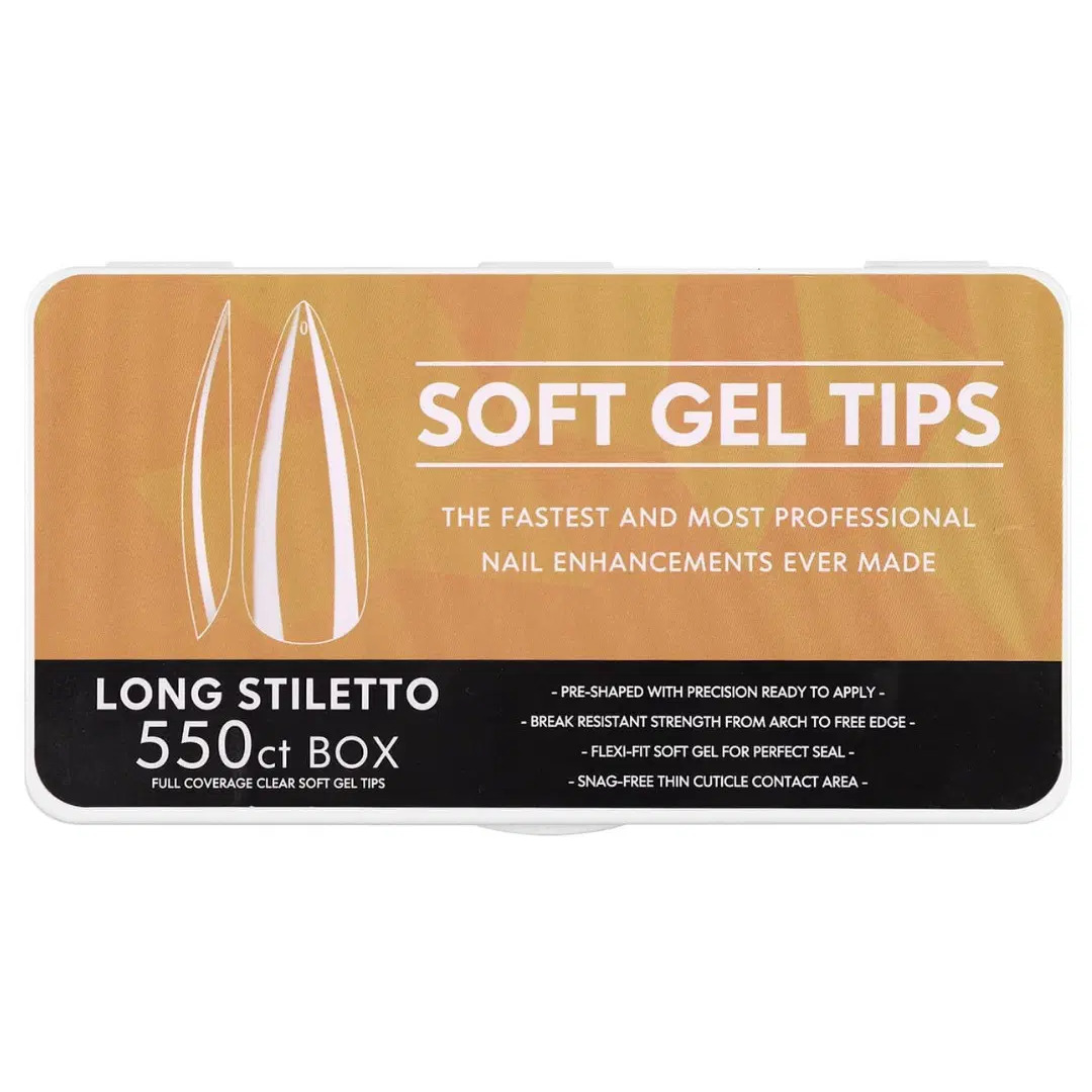 Full Soft Gel Tips-Long Stiletto-550pcs Full Soft Gel Tips-Long Stiletto-550pcs