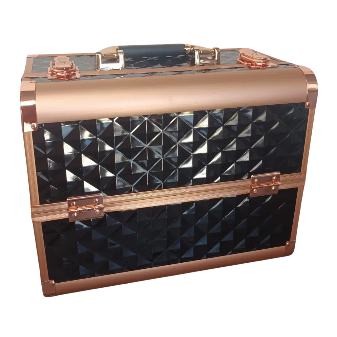 Cosmetic Case - Rose Gold & Black Cosmetic Case - Rose Gold & Black