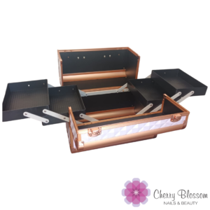 Cosmetic Case - Rose Gold & White