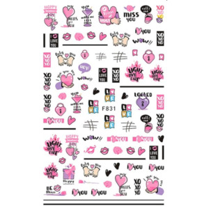 Nail Sticker-F831-Love