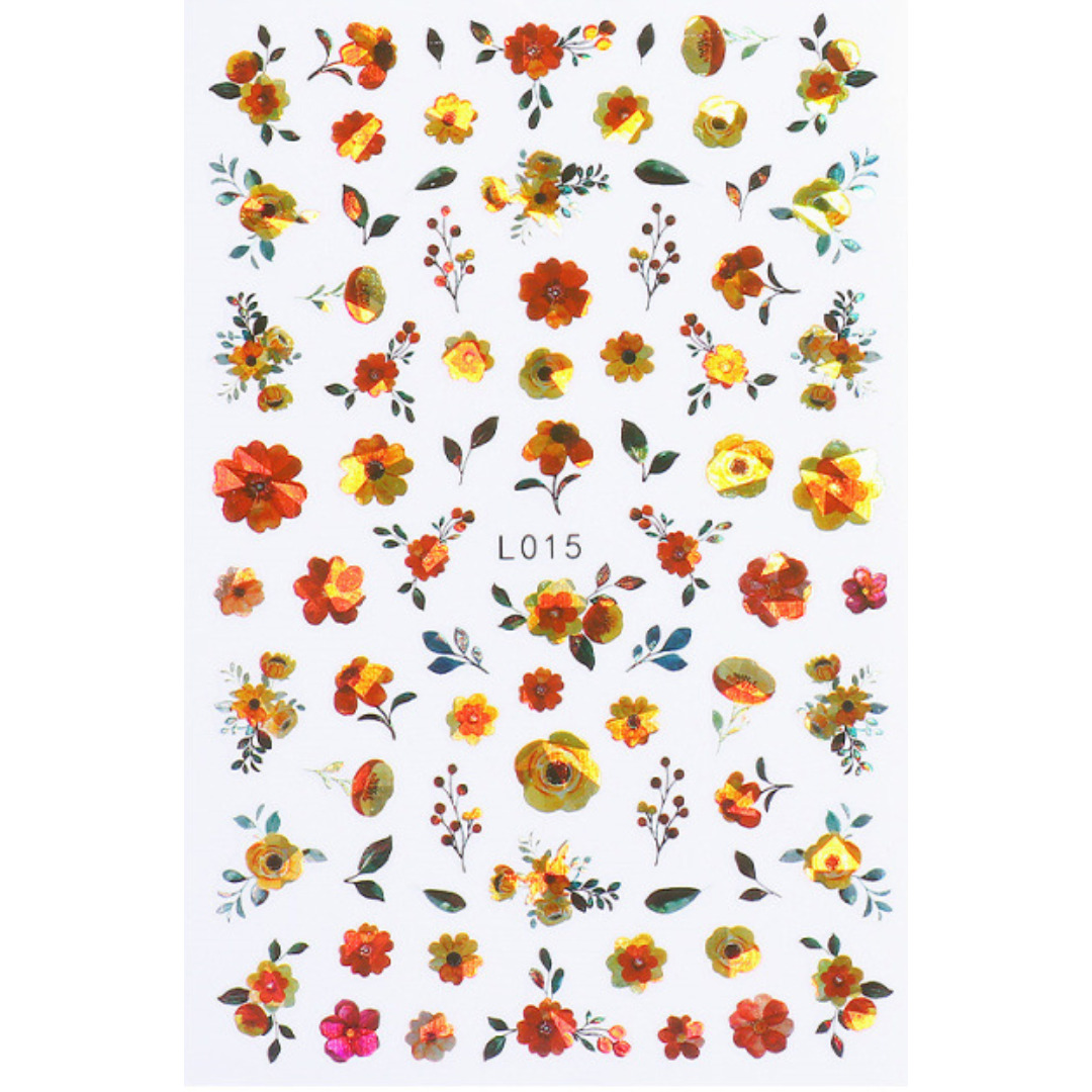 Nail Sticker-L015-Flowers Nail Sticker-L015-Flowers