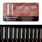 Half Cover Clear Soft Gel Tips - French Bamboo - 400pcs