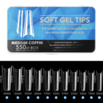 Half Cover Clear Soft Gel Tips - Medium Coffin - 550pcs
