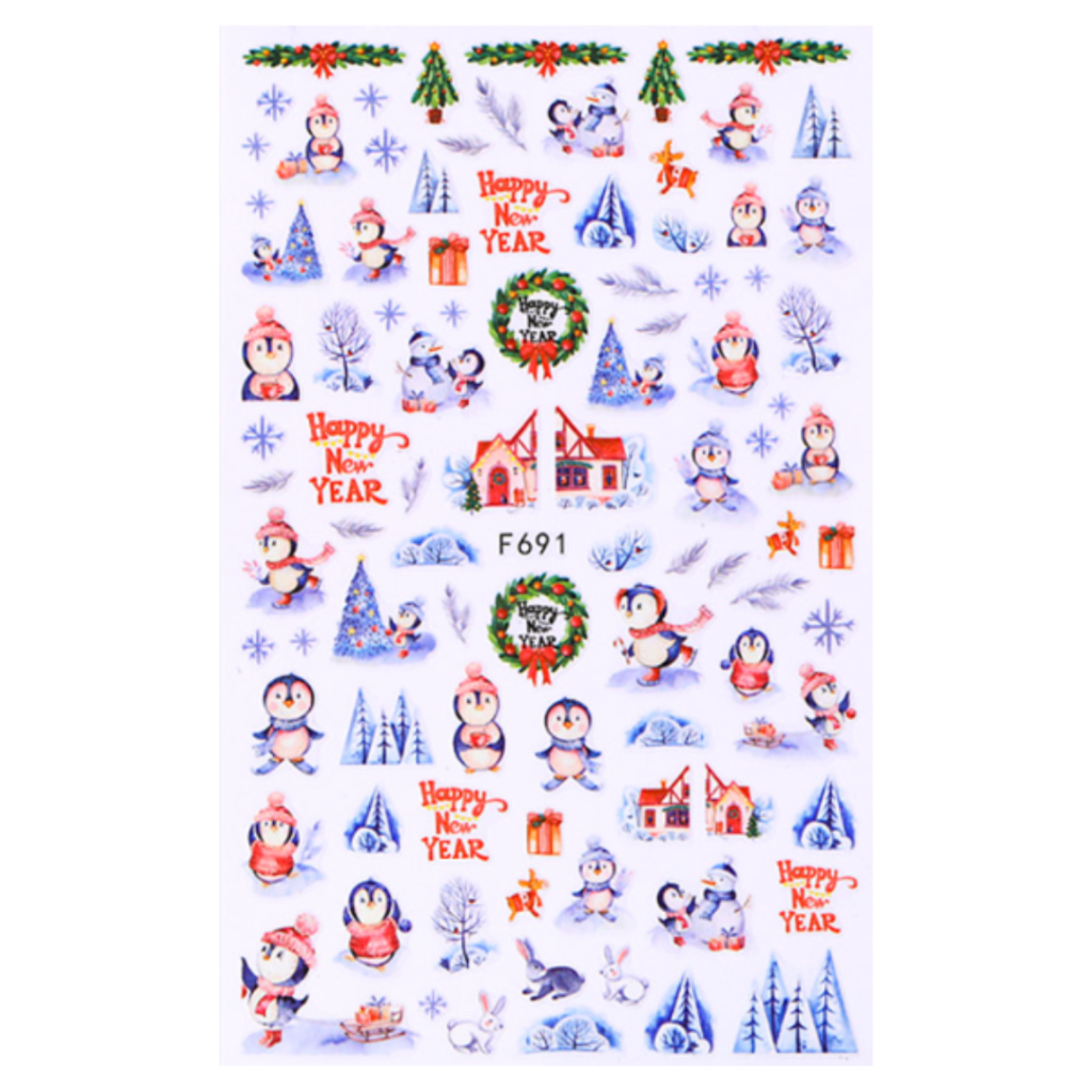 Nail Sticker-F691-Happy New Year