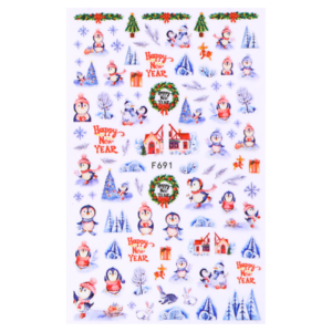 Nail Sticker-F691-Happy New Year