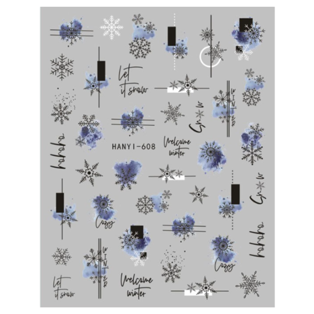 Nail Sticker-H608-Snowflakes