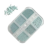 6 Grid Mixed Sizes Nail Art-Blue