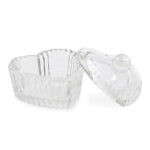 Crystal Damp Dish With Lid-Heart