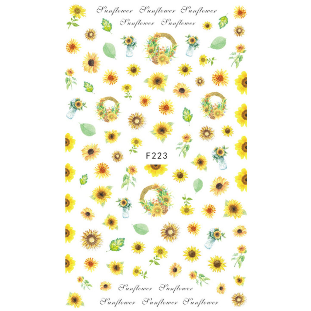Nail Sticker-F223-Sunflowers