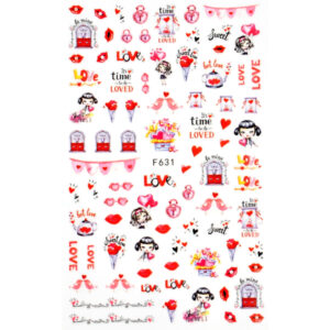 Nail Sticker-F631-Love
