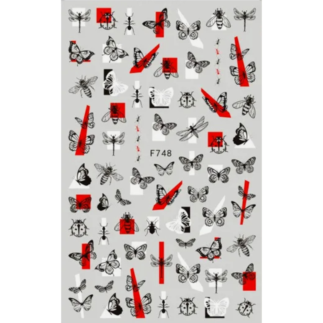 Nail Sticker-F748-Insects