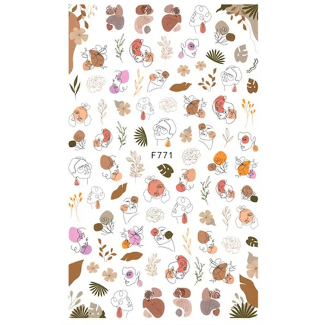 Nail Sticker-F771-Faces