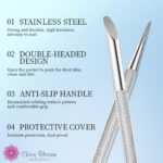 Stainless Steel Cuticle Pusher with Sharp end - Image 3