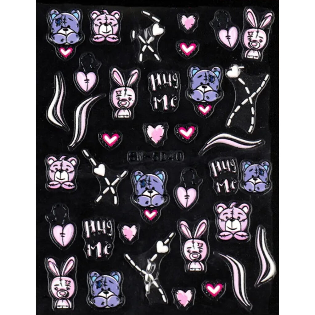 Nail Sticker-5D40-Teddies