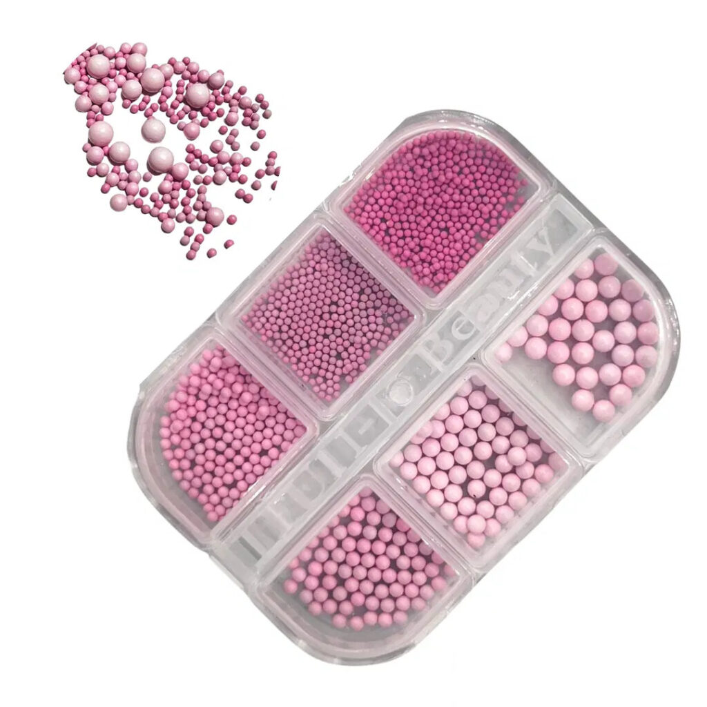 6 Grid Mixed Sizes Nail Art-Pink
