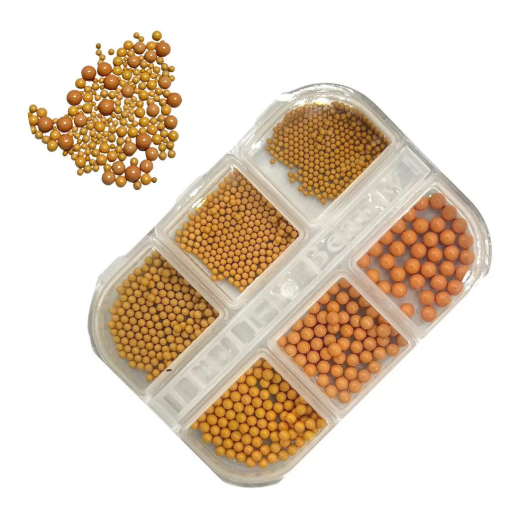 6 Grid Mixed Sizes Nail Art-Orange