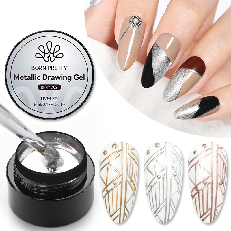 49151-1 BORN PRETTY 5g Metallic Drawing Gel-Gold - Image 1