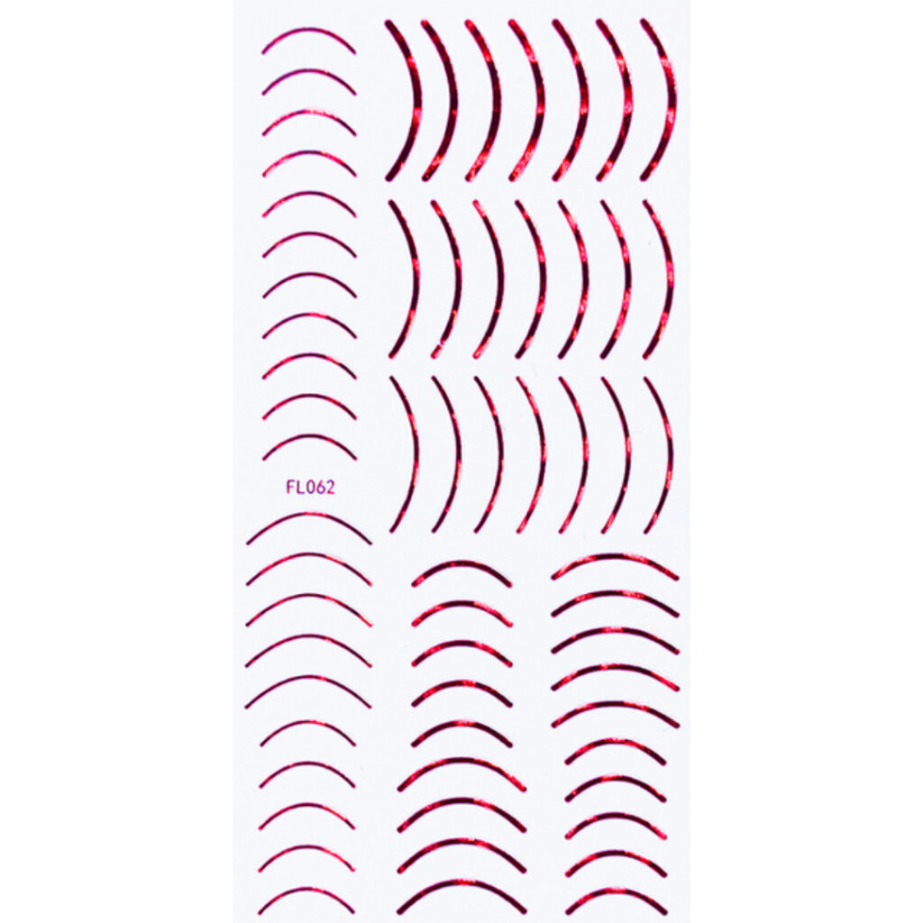 Nail Sticker-FL062-Red Lines