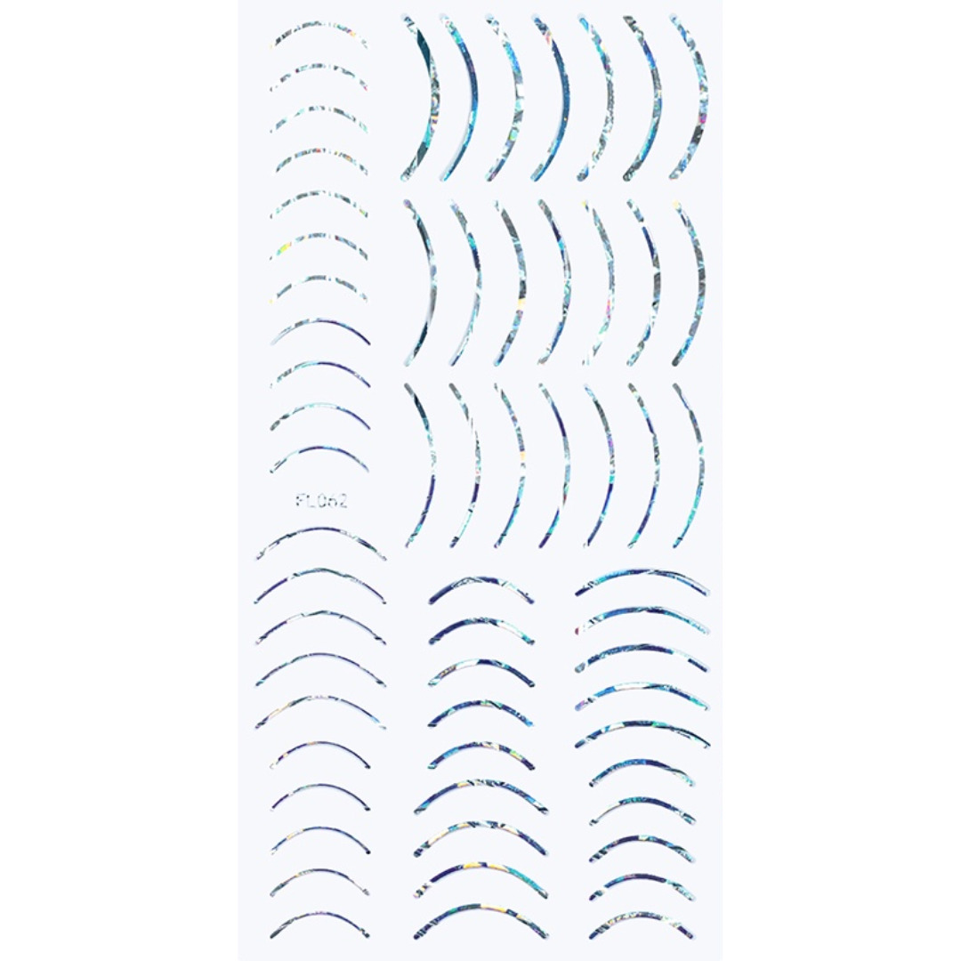 Nail Sticker-FL062-Silver Lines