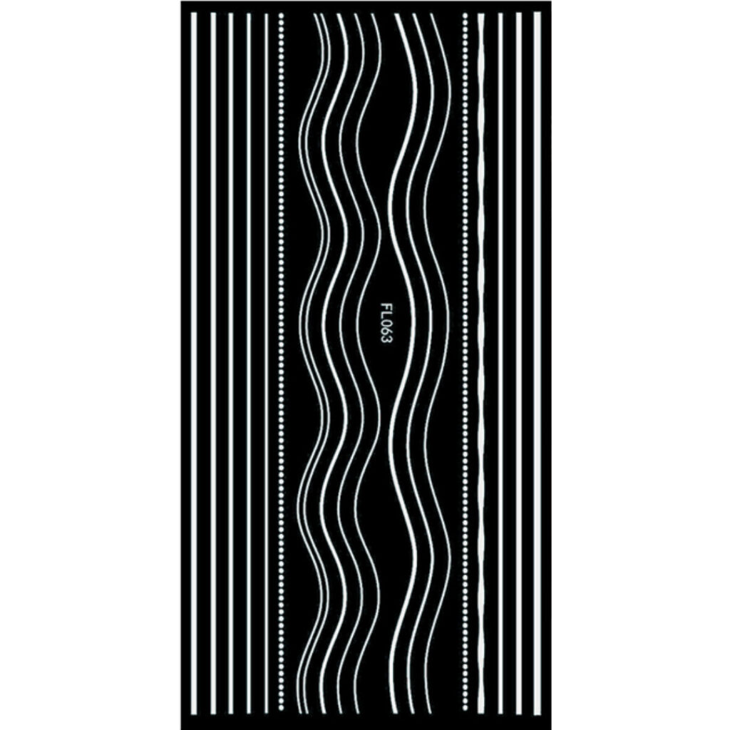 Nail Sticker-FL063-White Lines