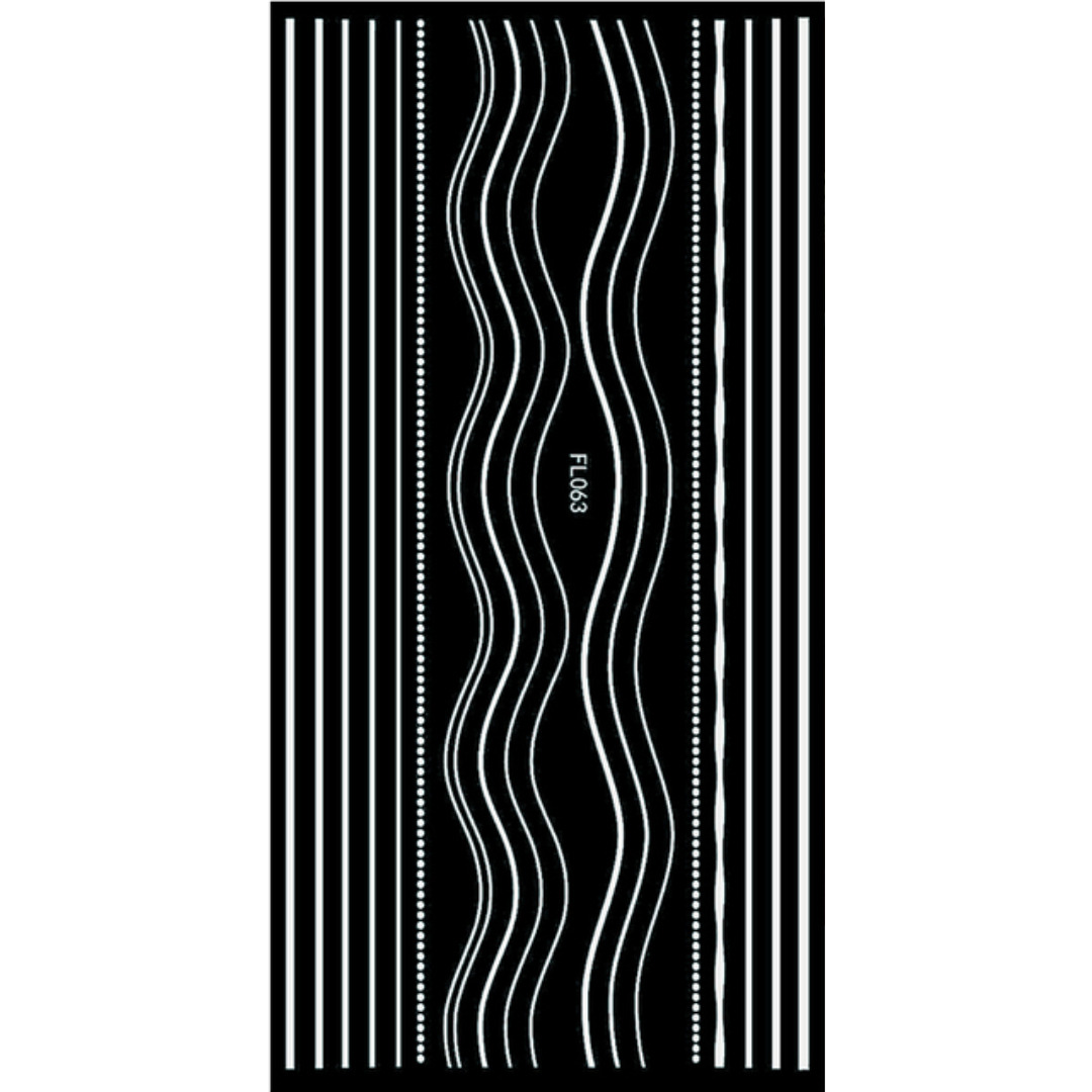 Nail Sticker-FL063-White Lines