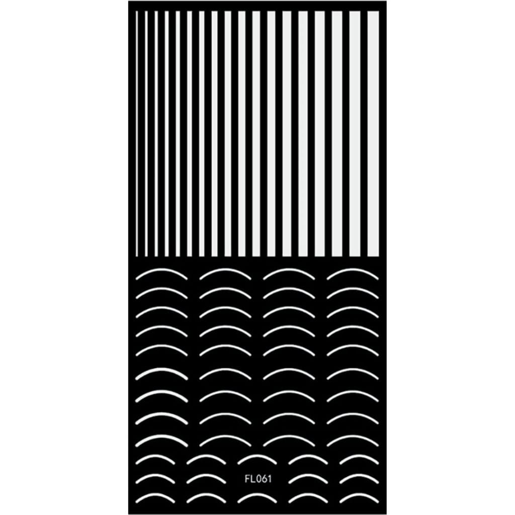 Nail Sticker-FL061-White Lines