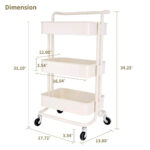 3 Tier Heavy Duty Trolley-White - Image 3