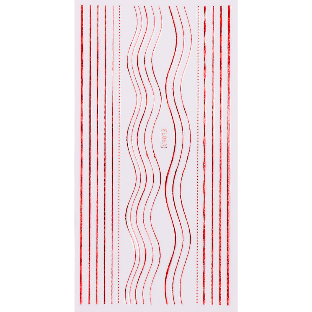 Nail Sticker-FL063-Red Lines