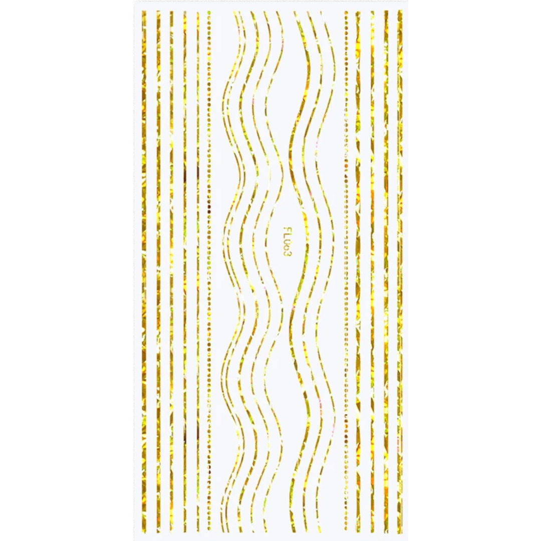 Nail Sticker-FL063-Gold Lines
