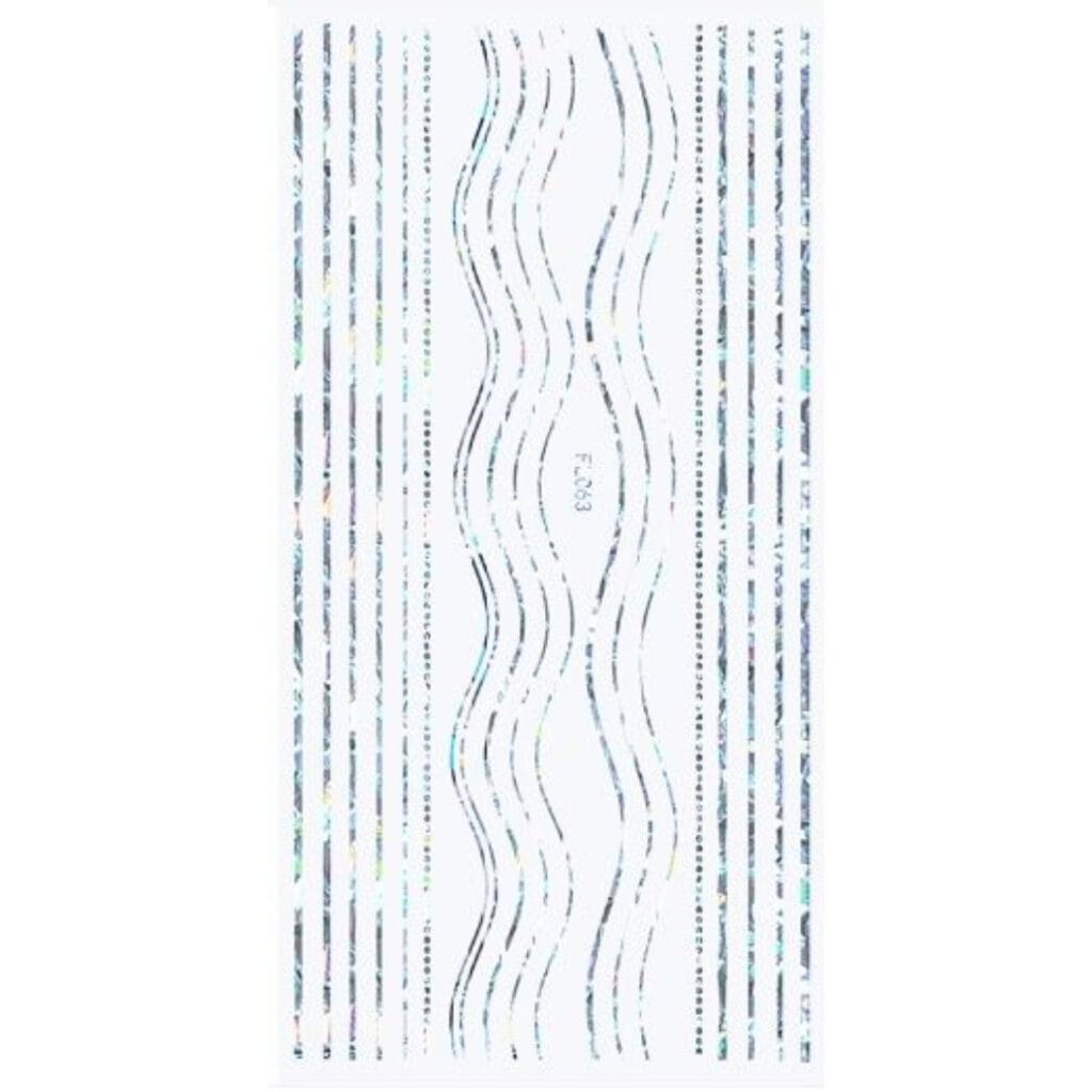 Nail Sticker-FL063-Silver Lines