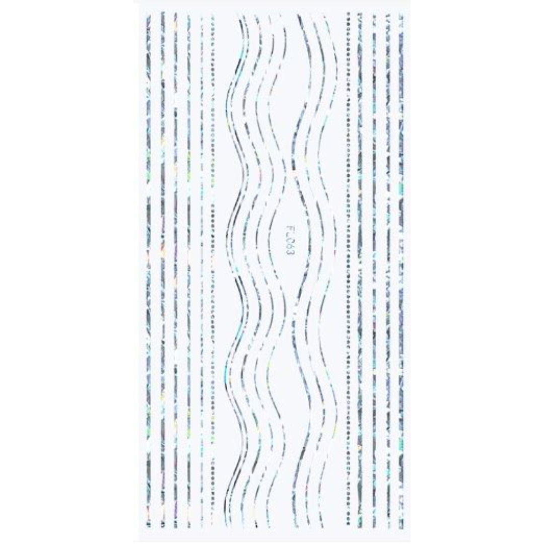 Nail Sticker-FL063-Silver Lines