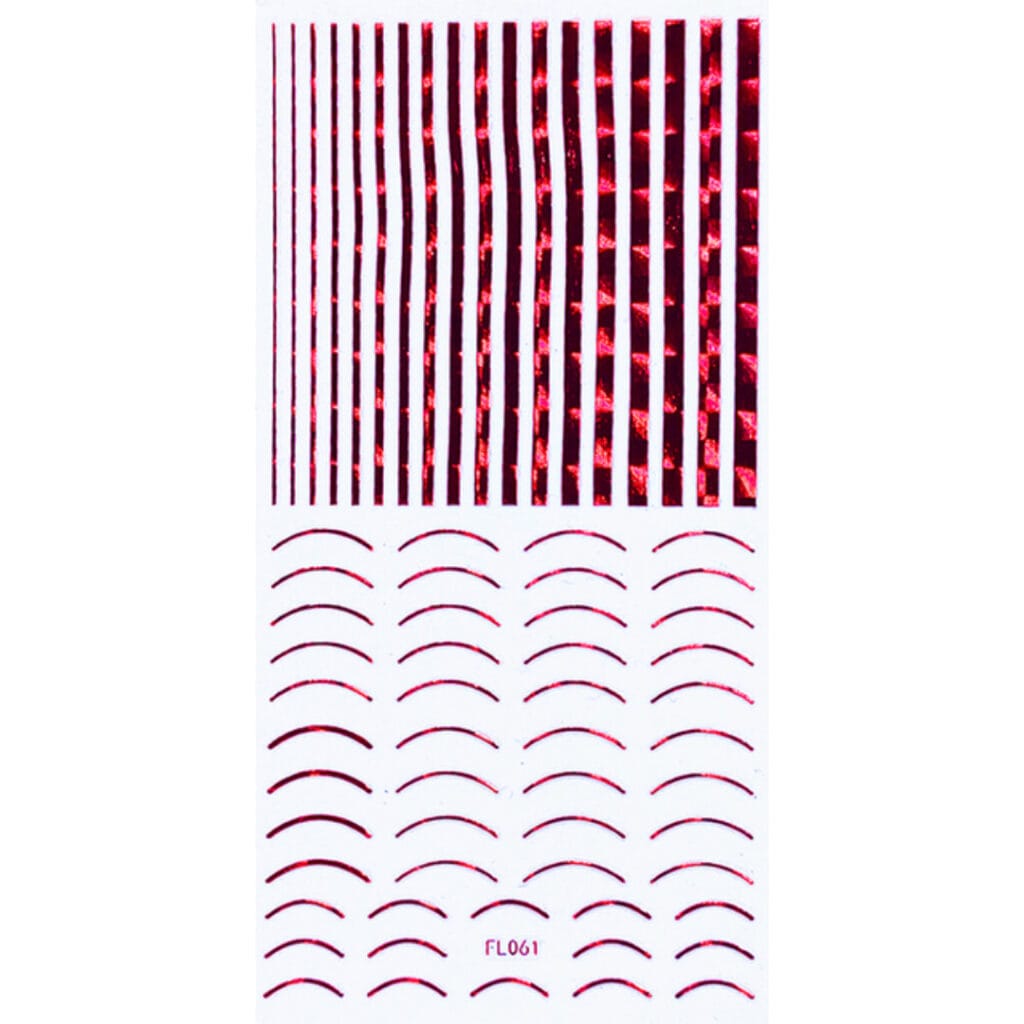 Nail Sticker-FL061-Red Lines